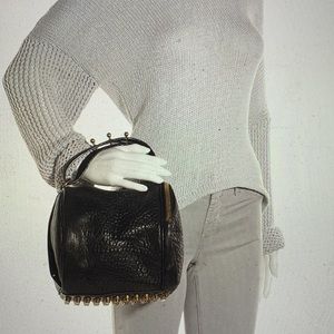 ALEXANDER WANG Angela Pouchette Black Patent Leather